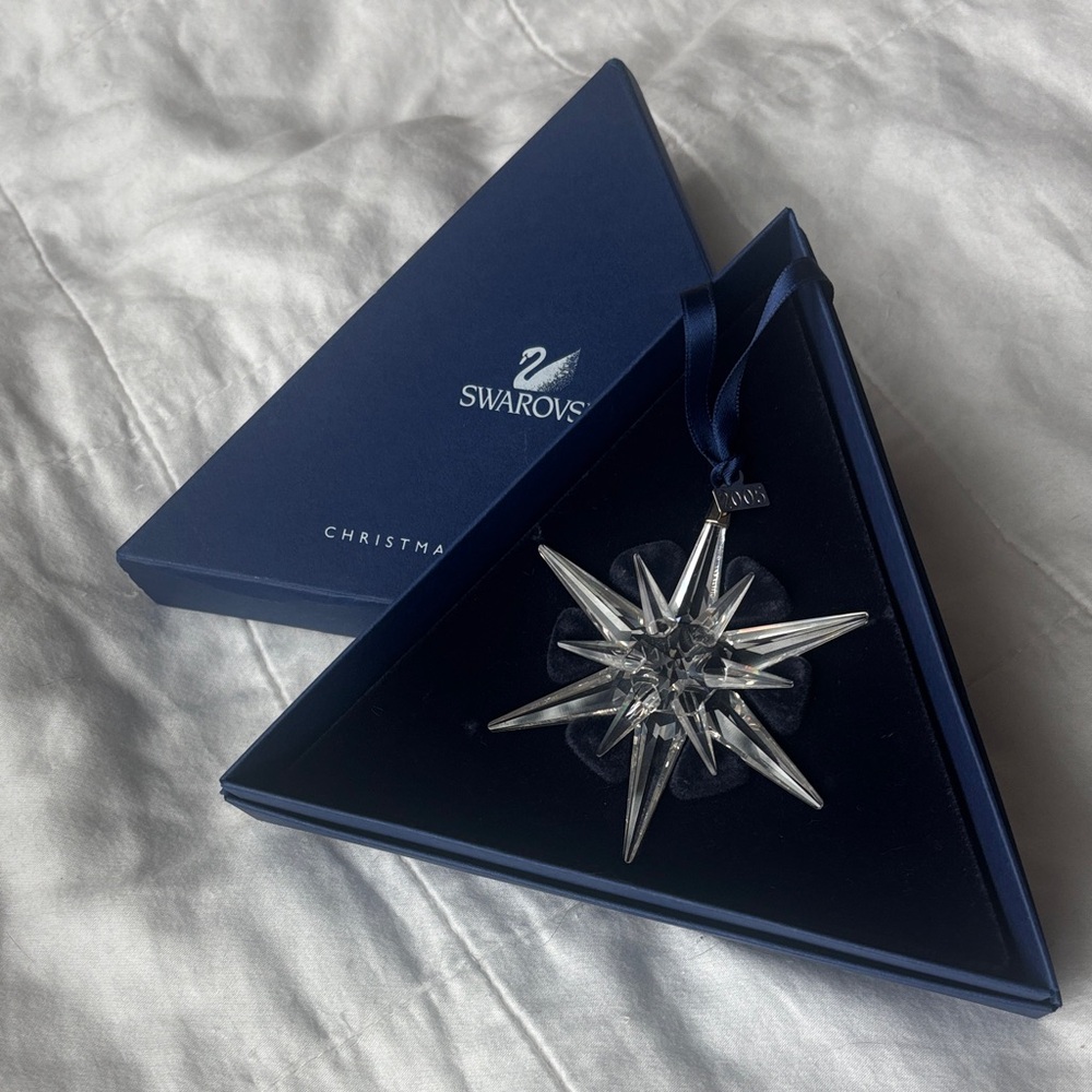 Swarovski Crystal Star Ornament with Silver Accents